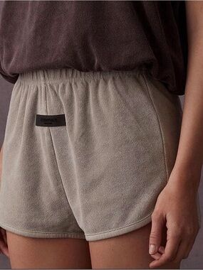 Essentials Women's Terry Athletic Shorts in Taupe